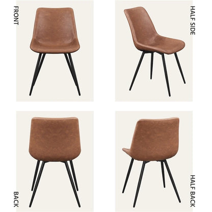 Yaheetech 2PCS Faux Leather Dining Chairs With Metal Legs - N/A