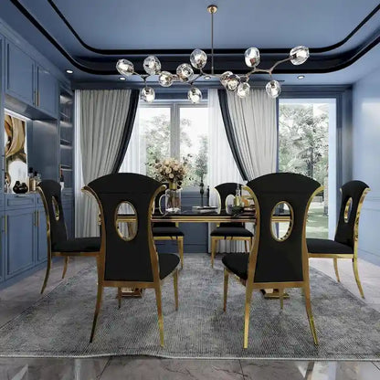 Modern Gorgeous Velvet Dining Chairs with Polished Gold Stainless Steel Legs