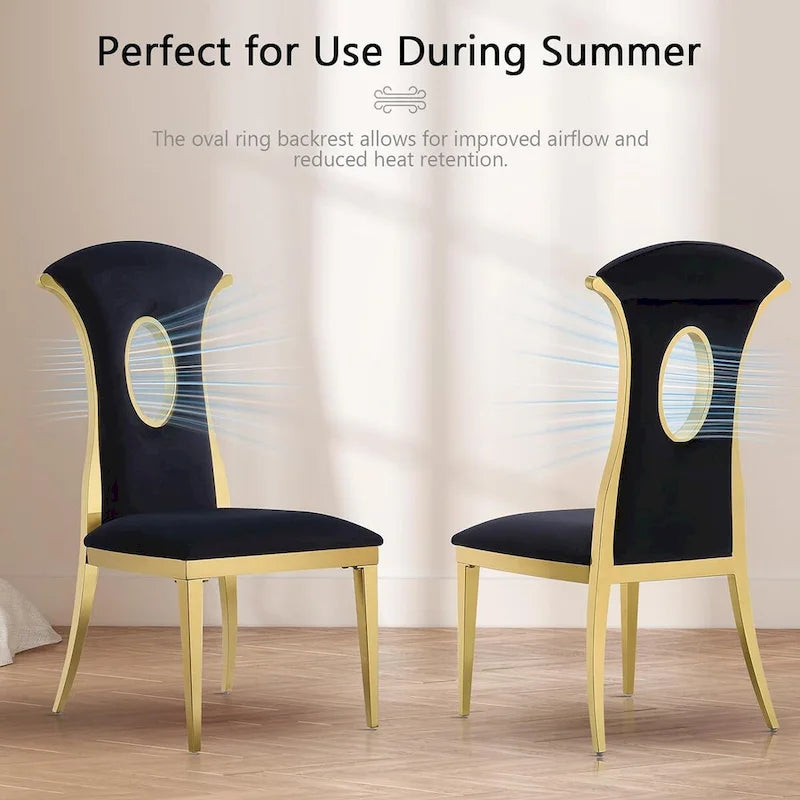 Modern Gorgeous Velvet Dining Chairs with Polished Gold Stainless Steel Legs