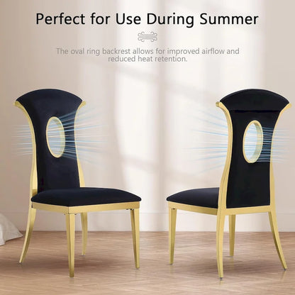 Modern Gorgeous Velvet Dining Chairs with Polished Gold Stainless Steel Legs