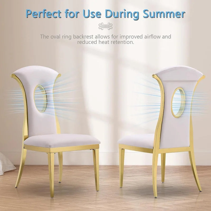 Modern Gorgeous Velvet Dining Chairs with Polished Gold Stainless Steel Legs