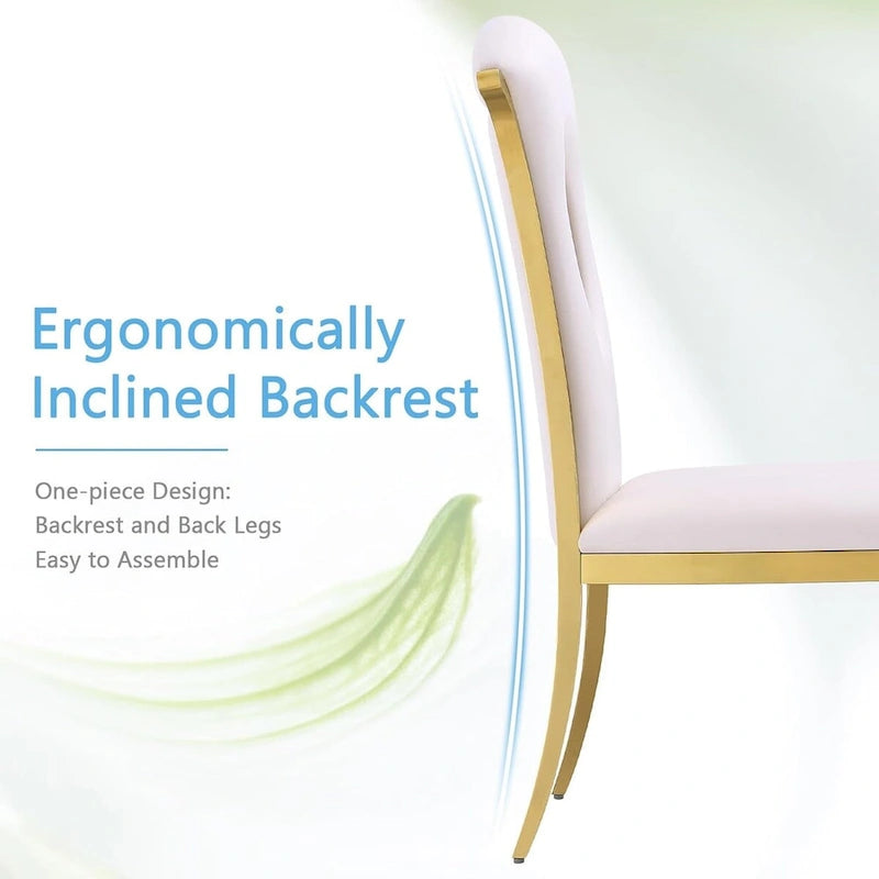 Modern Gorgeous Velvet Dining Chairs with Polished Gold Stainless Steel Legs