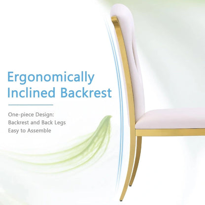 Modern Gorgeous Velvet Dining Chairs with Polished Gold Stainless Steel Legs