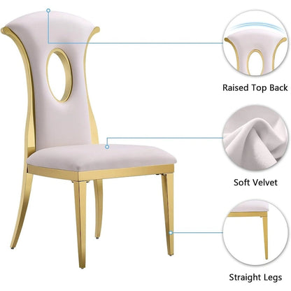 Modern Gorgeous Velvet Dining Chairs with Polished Gold Stainless Steel Legs