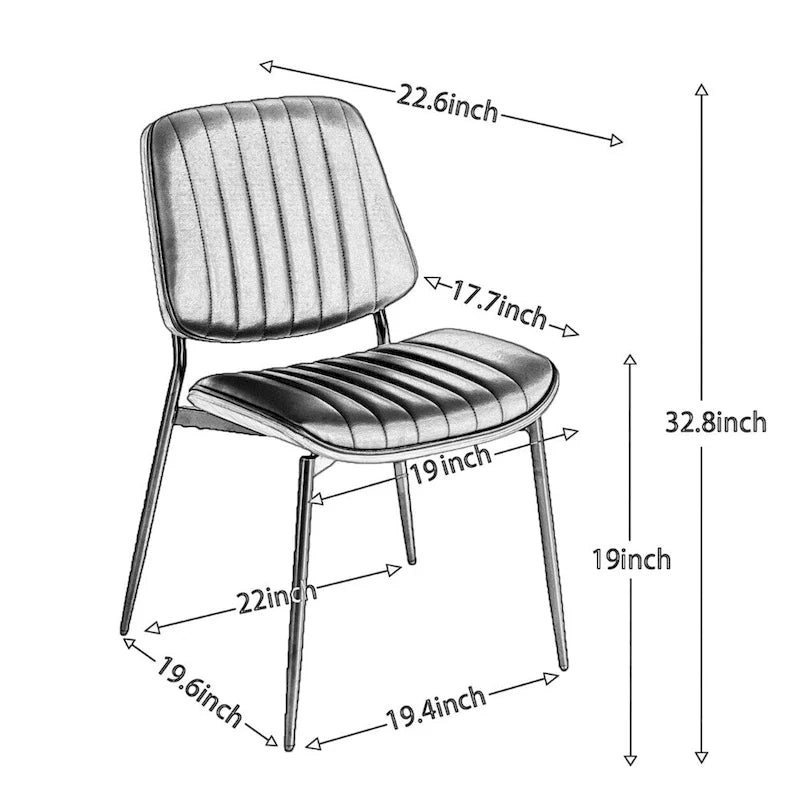 Dining Chairs Set of 2,Mid Century Modern Retro Faux Leather Chair