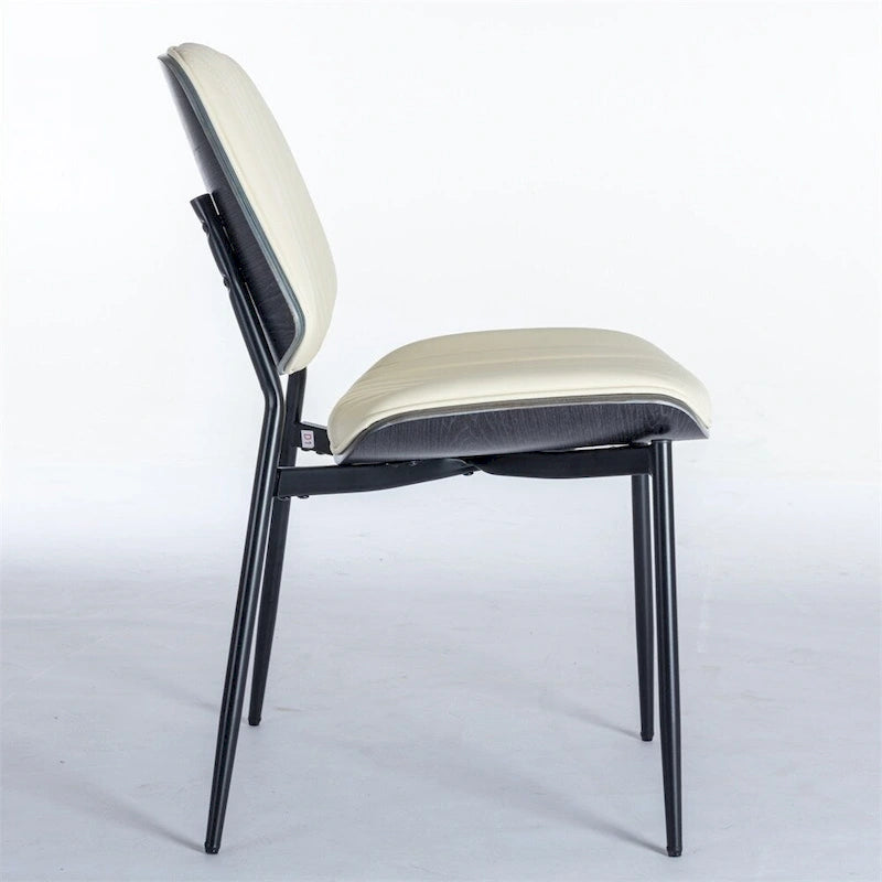 Dining Chairs Set of 2,Mid Century Modern Retro Faux Leather Chair