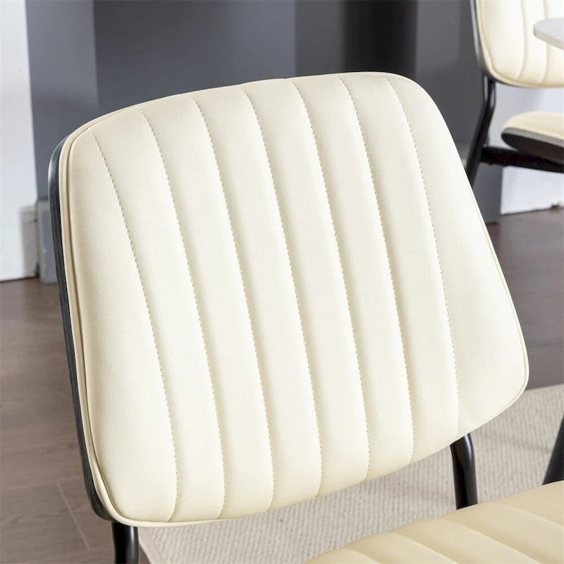 Dining Chairs Set of 2,Mid Century Modern Retro Faux Leather Chair