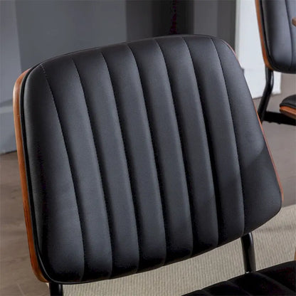 Dining Chairs Set of 2,Mid Century Modern Retro Faux Leather Chair