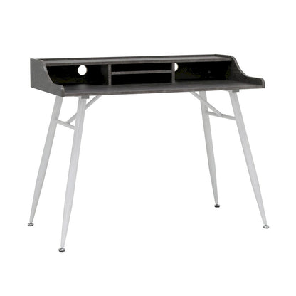 Calico Designs Woodford 45 Wide Modern, Secretary, Writing, Desk with Low Storage Hutch and Metal Tapered Legs