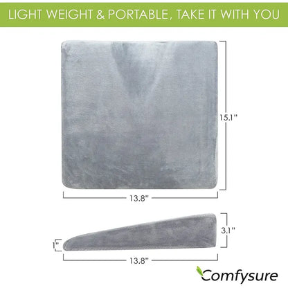 ComfySure Car Seat Wedge Pillow - Memory Foam Firm Cushion-Pain Relief