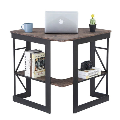 Javlergo Corner Desk with Keyboard Tray, Study Writing Computer Table for College Dorm Home Office