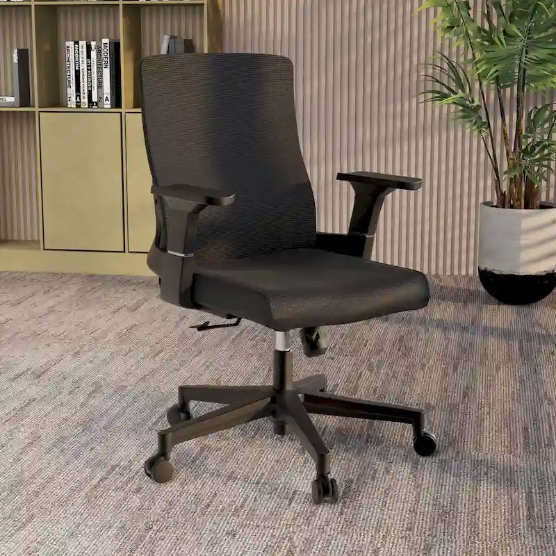 Adjustable Mid-Back Office Chair with 360-Degree Swivel and Tilt Brio Series by LeisureMod