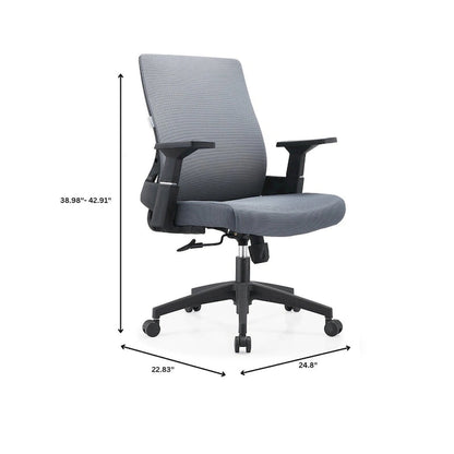 Adjustable Mid-Back Office Chair with 360-Degree Swivel and Tilt Brio Series by LeisureMod