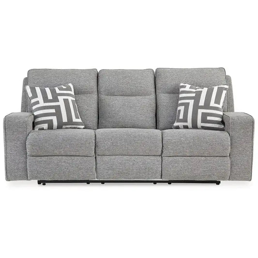 Signature Design by Ashley Biscoe Pewter Power Reclining Sofa - 88 W x 43 D x 42 H