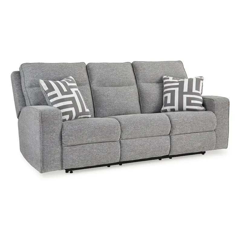 Signature Design by Ashley Biscoe Pewter Power Reclining Sofa - 88 W x 43 D x 42 H