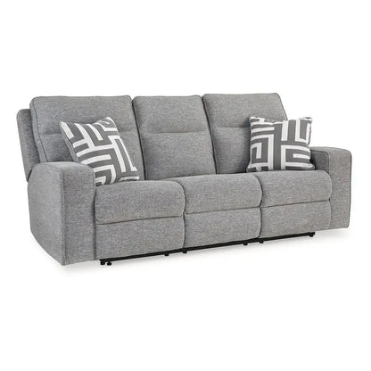 Signature Design by Ashley Biscoe Pewter Power Reclining Sofa - 88 W x 43 D x 42 H