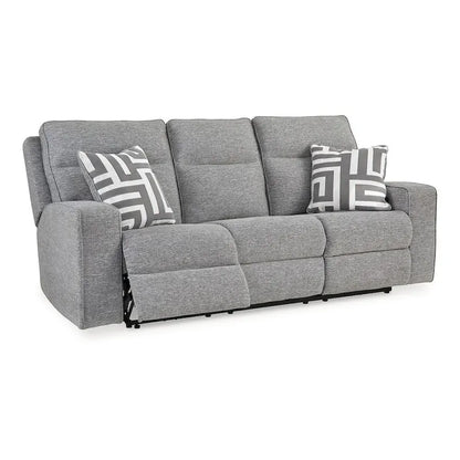Signature Design by Ashley Biscoe Pewter Power Reclining Sofa - 88 W x 43 D x 42 H