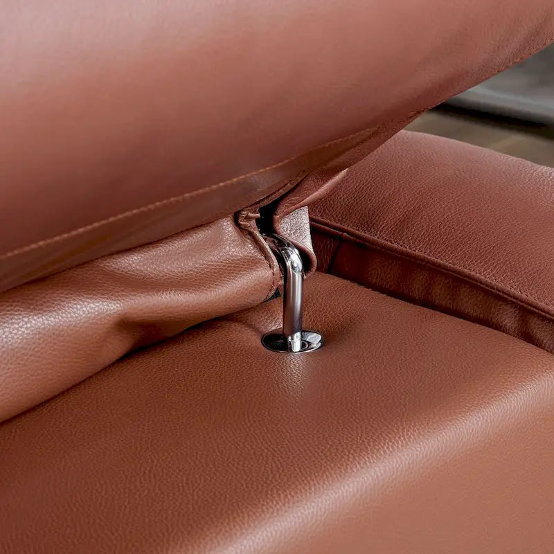 Modern 3-Seater Leather Sofa for Living Room, Comfy Sofa Couch with Extra Deep Seats, Adjustable Headrests