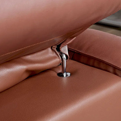 Modern 3-Seater Leather Sofa for Living Room, Comfy Sofa Couch with Extra Deep Seats, Adjustable Headrests