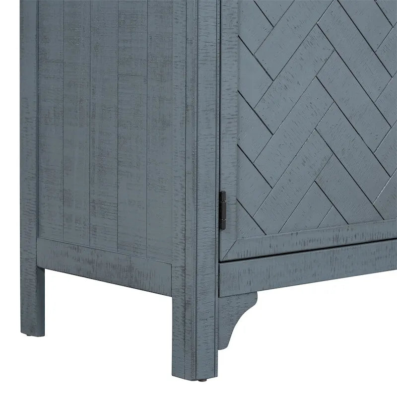 Wood Storage Cabinet Sideboard with Adjustable Shelves and 3 Doors