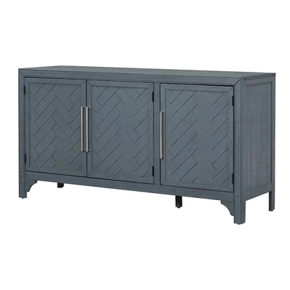 Wood Storage Cabinet Sideboard with Adjustable Shelves and 3 Doors