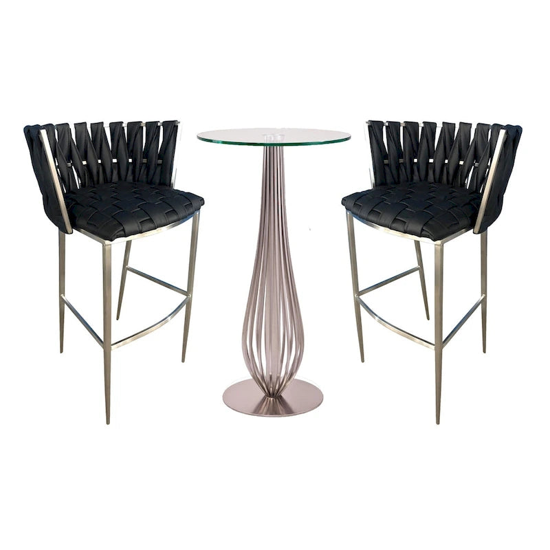 Pub Table with Bar Stools 30 Height Matching Barcelona 3Pc Set