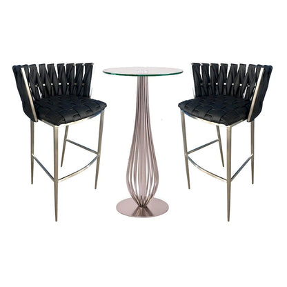 Pub Table with Bar Stools 30 Height Matching Barcelona 3Pc Set