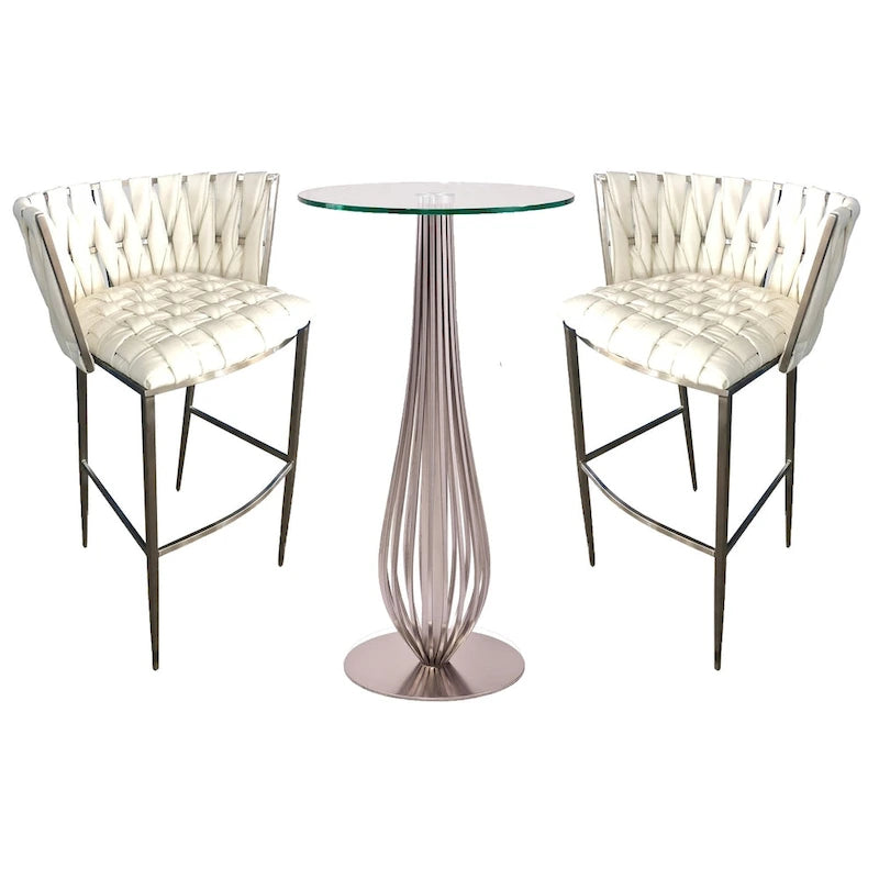 Pub Table with Bar Stools 30 Height Matching Barcelona 3Pc Set