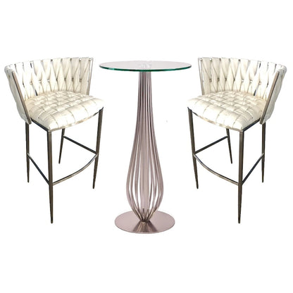 Pub Table with Bar Stools 30 Height Matching Barcelona 3Pc Set