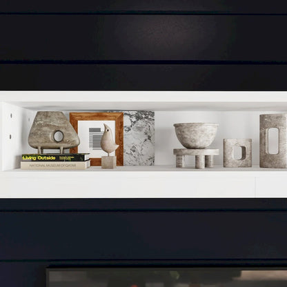 White Entertainment Unit with Multiple Storage Options Tempered Glass - 96.9