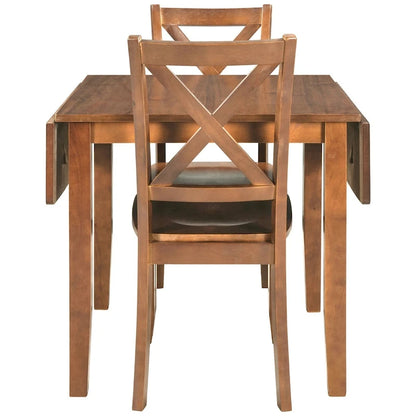 Merax 3-Piece Wood Drop Leaf Breakfast Nook Dining Table Set