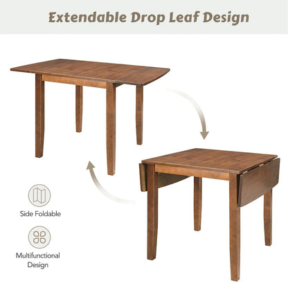 Merax 3-Piece Wood Drop Leaf Breakfast Nook Dining Table Set