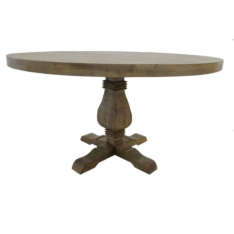 54 wide Round Dining Table in Natural wood finish (with reinforced steel bracket) - 54W x 30H x 54D