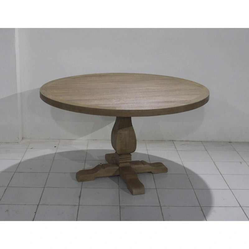 54 wide Round Dining Table in Natural wood finish (with reinforced steel bracket) - 54W x 30H x 54D