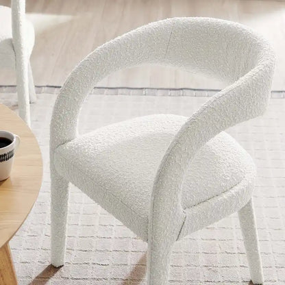 Pinnacle Boucle Upholstered Dining Chair Set of Two