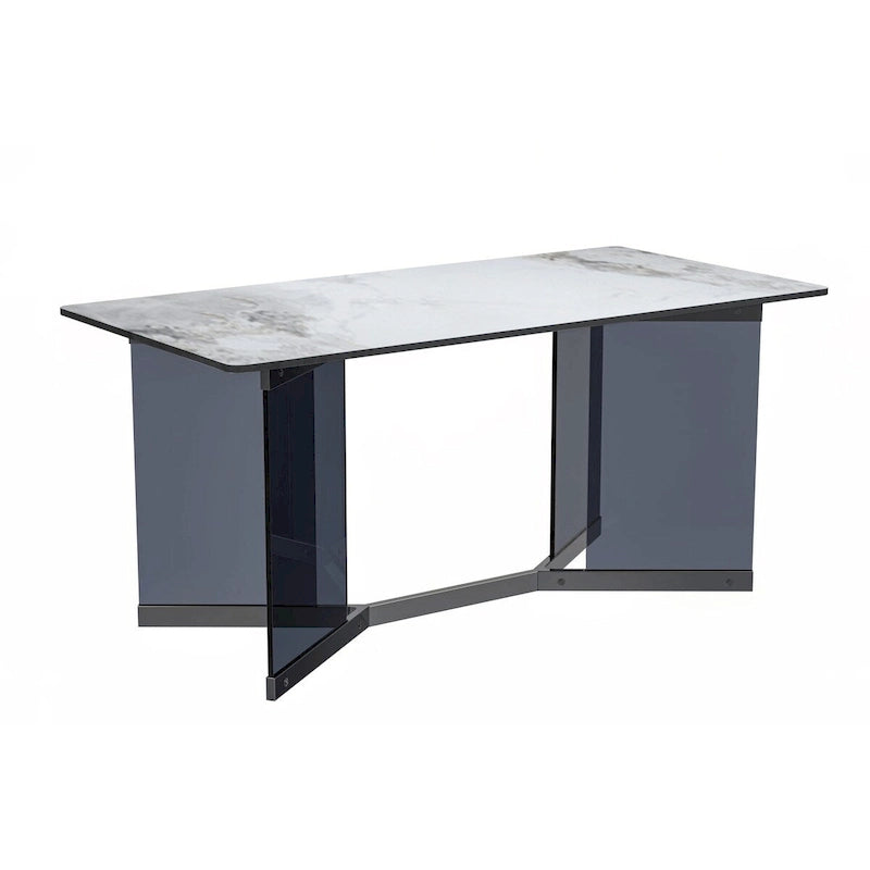 Oryn Rectangular Dining Table with Glass/Sintered Stone Top