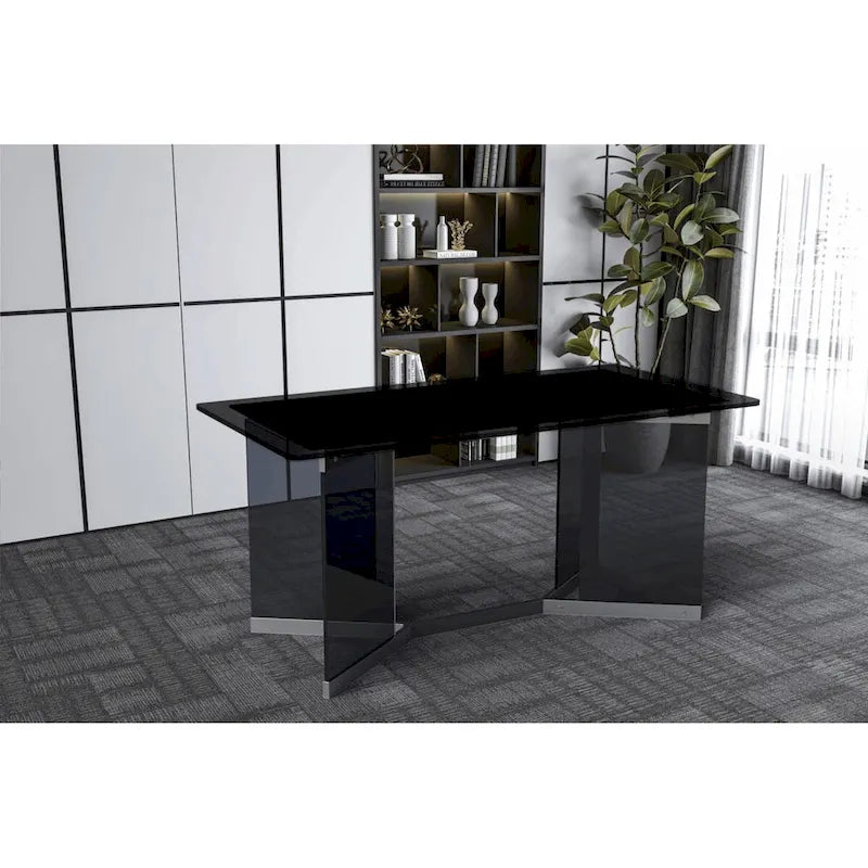 Oryn Rectangular Dining Table with Glass/Sintered Stone Top