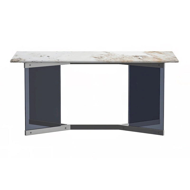 Oryn Rectangular Dining Table with Glass/Sintered Stone Top