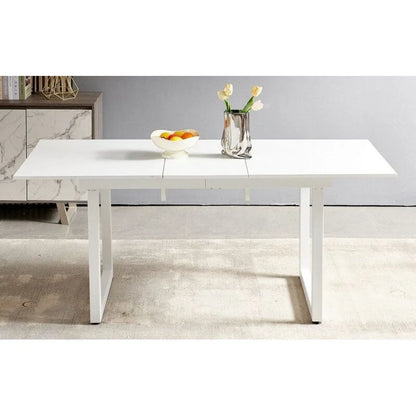 70.86W Square Extendable Dining Table with Metal Leg