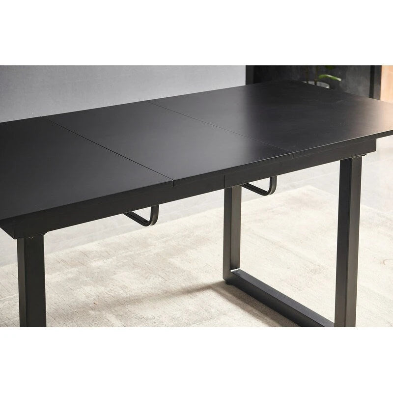 70.86W Square Extendable Dining Table with Metal Leg