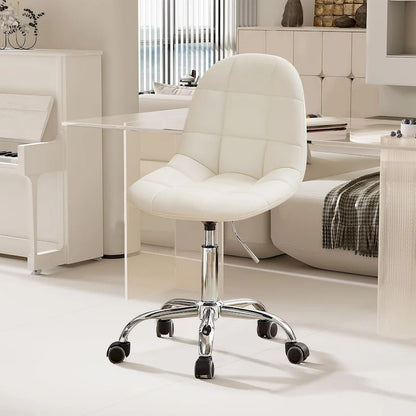 Javlergo Armless Home Office Chair, Height Adjustable Computer Desk Chair with Wheels