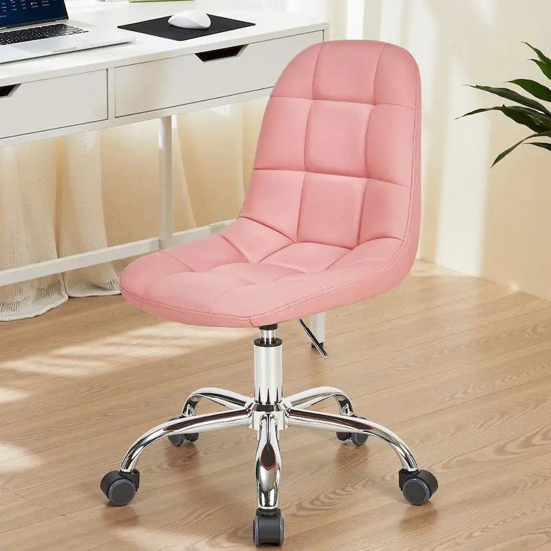 Javlergo Armless Home Office Chair, Height Adjustable Computer Desk Chair with Wheels