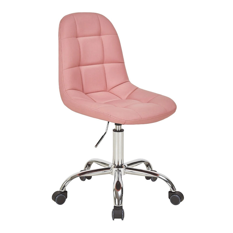 Javlergo Armless Home Office Chair, Height Adjustable Computer Desk Chair with Wheels
