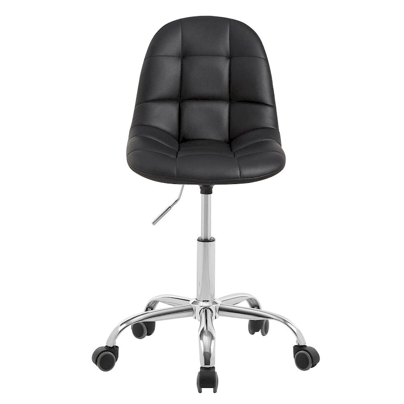 Javlergo Armless Home Office Chair, Height Adjustable Computer Desk Chair with Wheels