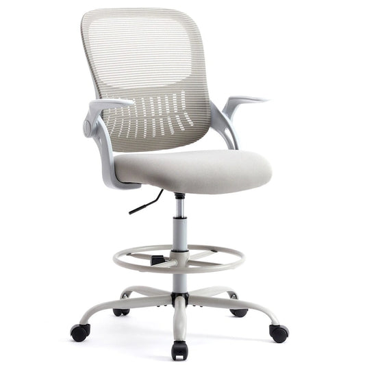 Drafting Tall Office Chair Ergonomic High Desk Chair with Flip-up Armrests