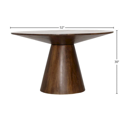 Chelsea 52 Wide Mango Dining Table, Medium Brown