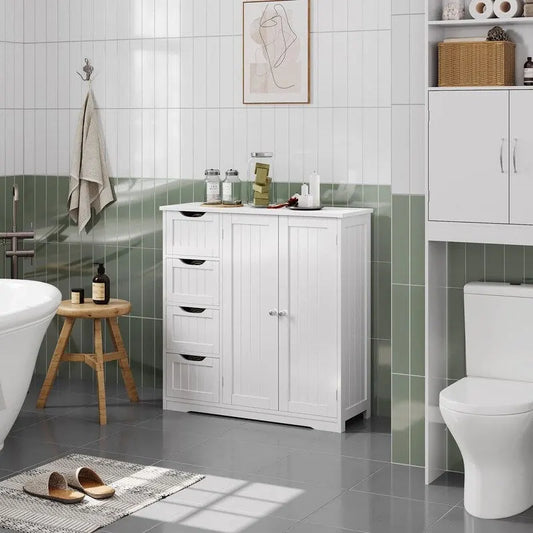 Wooden Bathroom Floor Cabinet - 12D x 32W x 33H