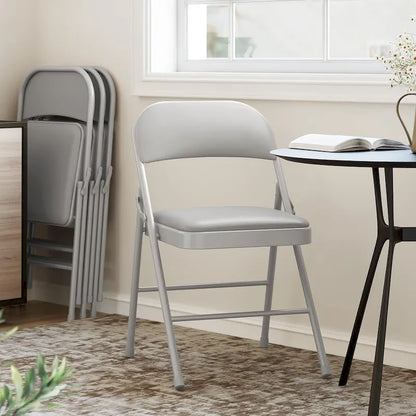 4pcs Folding Chairs With Padded Cushion and Back, Hold Up to 350 Pounds