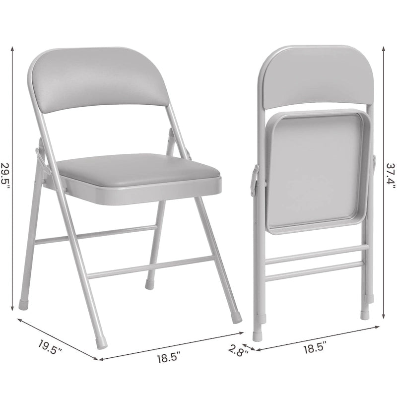 4pcs Folding Chairs With Padded Cushion and Back, Hold Up to 350 Pounds
