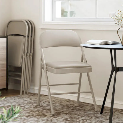 4pcs Folding Chairs With Padded Cushion and Back, Hold Up to 350 Pounds